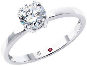 Кольцо Diamant 52-210-02371-1 размер 19 вес 2.47 г золото, бриллиант выращенный купить,719999