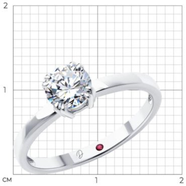Кольцо Diamant 52-210-02371-1 размер 19 вес 2.47 г золото, бриллиант выращенный купить,719999