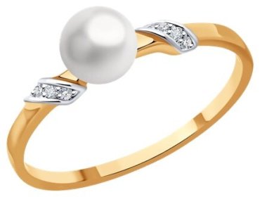 Кольцо Diamant 51-210-01813-1_175 размер 17.5 вес 1.35 г золото, бриллиант купить,161846