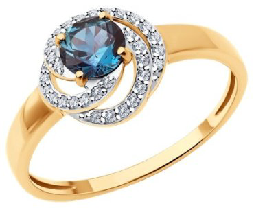 Кольцо Diamant 51-210-02338-1_175 размер 17.5 вес 2.02 г золото, александрит купить,375005