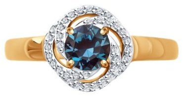 Кольцо Diamant 51-210-02338-1_175 размер 17.5 вес 2.02 г золото, александрит купить,375005