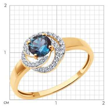 Кольцо Diamant 51-210-02338-1_175 размер 17.5 вес 2.02 г золото, александрит купить,375005