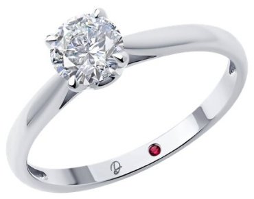 Кольцо Diamant 52-210-02383-1_175 размер 17.5 вес 1.81 г золото, рубин купить,458795