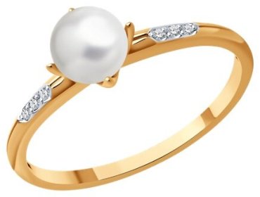 Кольцо Diamant 51-210-01849-1_175 размер 17.5 вес 1.46 г золото, бриллиант купить,181583