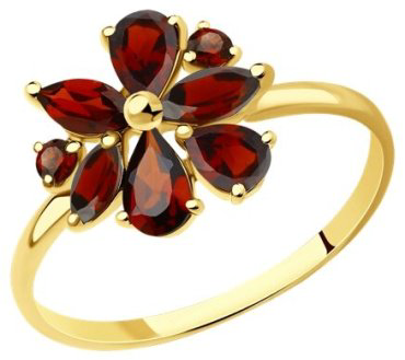 Кольцо Diamant 53-310-01341-1 размер 17 вес 1.43 г золото, гранат купить,148916