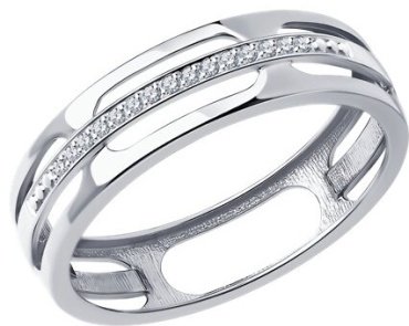 Кольцо Diamant 52-210-01890-1_17 размер 17 вес 1.74 г золото, бриллиант купить,344297