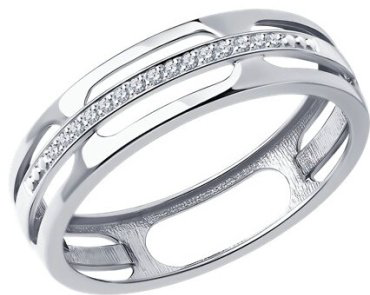 Кольцо Diamant 52-210-01890-1_17 размер 17 вес 1.74 г золото, бриллиант купить,344297