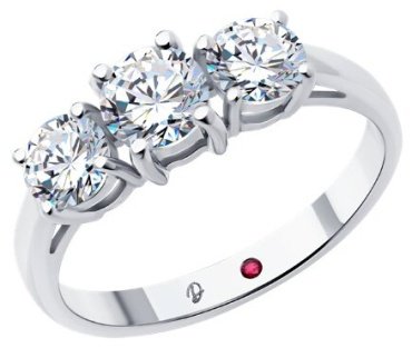 Кольцо Diamant 52-210-02404-1_17 размер 17 вес 2.71 г золото, рубин купить,1071356