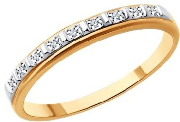 Кольцо Diamant 51-210-01860-1_175 размер 17.5 вес 1.6 г золото, бриллиант купить,249871