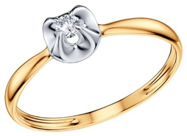 Кольцо SOKOLOV 1012564 размер 18 вес 0.77 г золото, бриллиант купить,120099