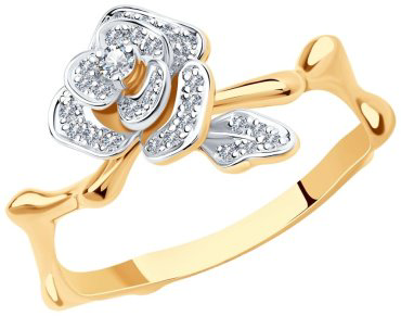 Кольцо SOKOLOV Diamonds 1011277 размер 16.5 вес 2.45 г золото, бриллиант купить,470181