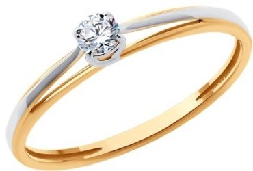 Кольцо Diamant 51-110-02231-1_16 размер 16 вес 1.12 г золото, фианит купить,101715