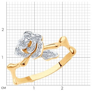 Кольцо SOKOLOV Diamonds 1011277 размер 16.5 вес 2.45 г золото, бриллиант купить,470181