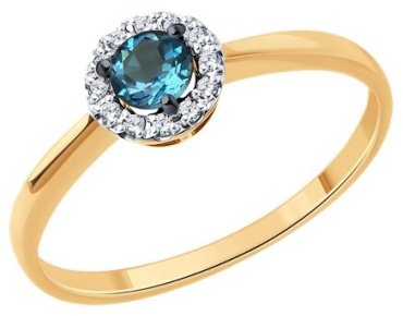 Кольцо Diamant 51-310-01744-2_175 размер 17.5 вес 1.45 г золото, топаз купить,139977