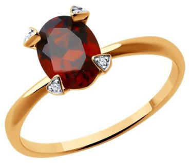 Кольцо Diamant 51-310-01968-2_175 размер 17.5 вес 1.73 г золото, гранат