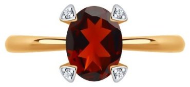 Кольцо Diamant 51-310-01968-2_175 размер 17.5 вес 1.73 г золото, гранат