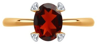 Кольцо Diamant 51-310-01968-2_175 размер 17.5 вес 1.73 г золото, гранат купить,171397