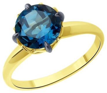 Кольцо Diamant 53-310-01763-2_175 размер 17.5 вес 2.44 г золото, топаз купить,NaN