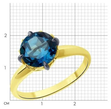 Кольцо Diamant 53-310-01763-2_175 размер 17.5 вес 2.44 г золото, топаз купить,NaN