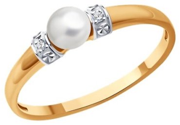 Кольцо Diamant 51-210-01828-1_18 размер 18 вес 1.28 г золото, бриллиант купить,147992