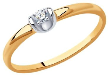 Кольцо Diamant 51-210-01554-1 размер 15.5 вес 1.1 г золото, бриллиант купить,204394
