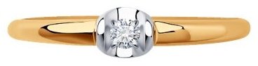 Кольцо Diamant 51-210-01554-1 размер 15.5 вес 1.1 г золото, бриллиант купить,204394