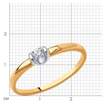 Кольцо Diamant 51-210-01554-1 размер 15.5 вес 1.1 г золото, бриллиант купить,204394