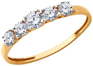 Кольцо Diamant 51-110-02274-1_18 размер 18 вес 1.065 г золото, фианит купить,NaN