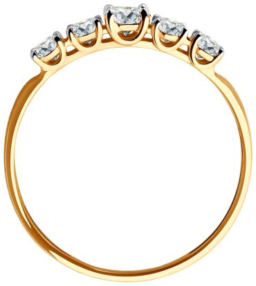Кольцо Diamant 51-110-02274-1_18 размер 18 вес 1.065 г золото, фианит купить,NaN