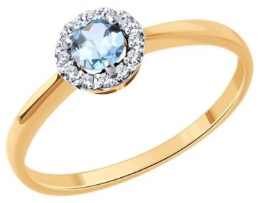 Кольцо Diamant 51-310-01744-1_165 размер 16.5 вес 1.54 г золото, топаз купить,158436