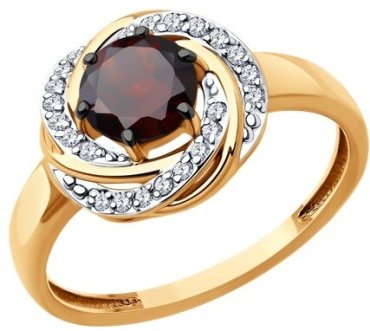 Кольцо Diamant 51-310-02281-2_175 размер 17.5 вес 2.69 г золото, гранат купить,219329