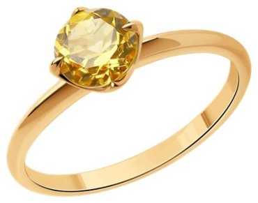 Кольцо Diamant 51-310-01764-4_165 размер 16.5 вес 1.7 г золото, цитрин купить,NaN