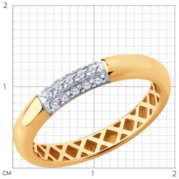 Кольцо Diamant 51-110-02933-1_175 размер 17.5 вес 2.175 г золото, фианит купить,202000