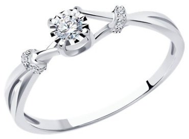 Кольцо Diamant 52-210-01683-1 размер 17 вес 1.6 г золото, бриллиант купить,499961