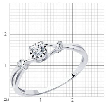 Кольцо Diamant 52-210-01683-1 размер 17 вес 1.6 г золото, бриллиант купить,499961