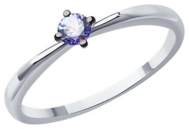 Кольцо Diamant 52-210-01714-3_175 размер 17.5 вес 1.15 г золото, танзанит купить,149299