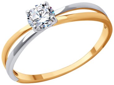 Кольцо Diamant 51-110-01726-1_175 размер 17.5 вес 1.475 г золото, фианит купить,NaN
