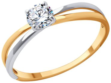 Кольцо Diamant 51-110-01726-1_175 размер 17.5 вес 1.475 г золото, фианит купить,NaN