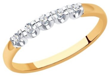 Кольцо Diamant 51-210-01492-1_16-5 размер 16.5 вес 1.39 г золото, бриллиант купить,287403