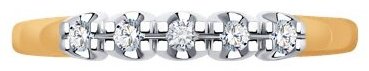 Кольцо Diamant 51-210-01492-1_16-5 размер 16.5 вес 1.39 г золото, бриллиант купить,287403