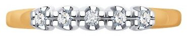 Кольцо Diamant 51-210-01492-1_16-5 размер 16.5 вес 1.39 г золото, бриллиант купить,287403