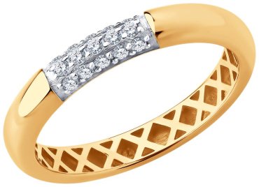 Кольцо Diamant 51-110-02933-1_185 размер 18.5 вес 2.04 г золото, фианит купить,202000