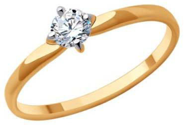 Кольцо Diamant 51-110-01924-1_19 размер 19 вес 1.325 г золото, фианит купить,108000