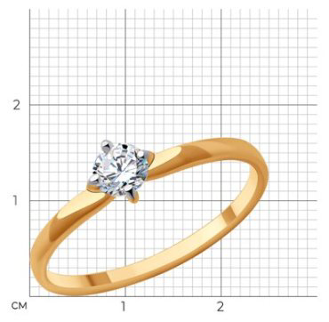 Кольцо Diamant 51-110-01924-1_19 размер 19 вес 1.325 г золото, фианит купить,108000