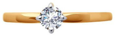 Кольцо Diamant 51-110-01924-1_19 размер 19 вес 1.325 г золото, фианит купить,108000