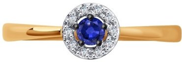 Кольцо SOKOLOV 2011166_ размер 17 вес 1.35 г золото, сапфир, бриллиант - ForteMarket Кольцо SOKOLOV 2011166_ размер 17 вес 1.35 г золото, сапфир, бриллиант купить,0
