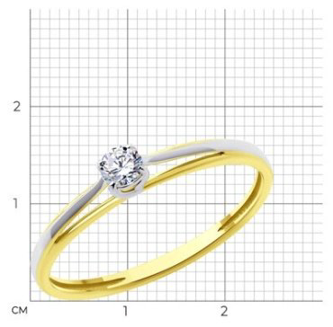Кольцо Diamant 53-110-02231-1 размер 16.5 вес 1.33 г золото, фианит купить,106400