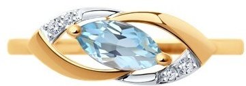 Кольцо Diamant 51-310-01018-1_17 размер 17 вес 1.13 г золото, топаз