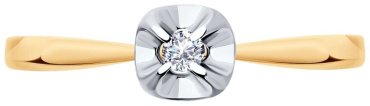 Кольцо SOKOLOV Diamonds 1012564 размер 16 вес 0.68 г золото, бриллиант купить,87261