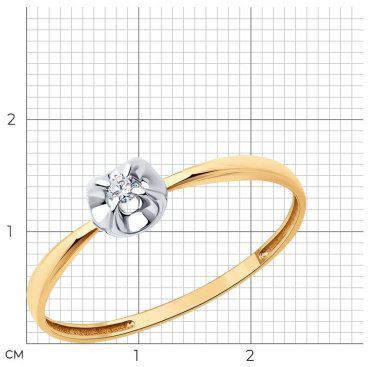 Кольцо SOKOLOV Diamonds 1012564 размер 16 вес 0.68 г золото, бриллиант купить,87261